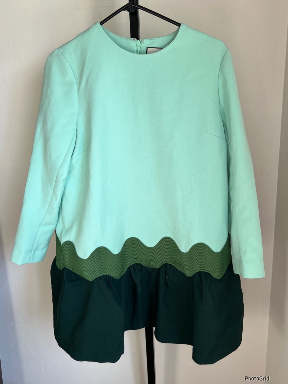 Tuckernuck Mint and Dark Green Scalloped Hem Dress - Picture 3 of 4